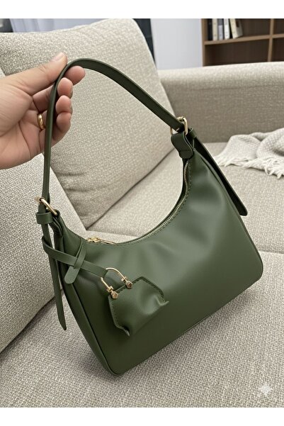 Madame Black Women's Faux Leather Shoulder Bag with Strap Buckle Detail Mini ...