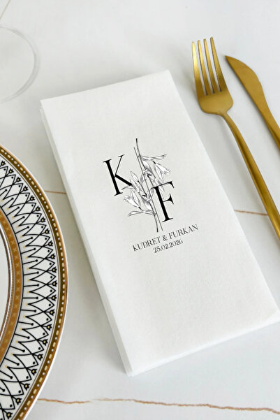 loyderlena 100 Adet Kişiye Özel İsim Baskılı Peçete Düğün Nişan Söz Peçetesi ...