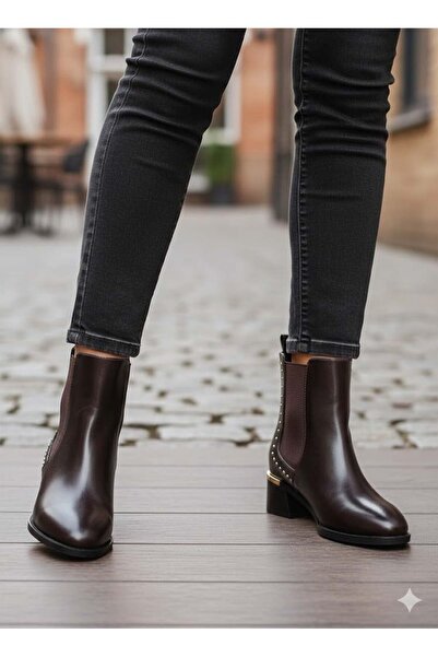 Luvesta Heel Detailed Elastic Boots Bitter Brown