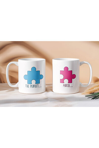 Beramussa Two Mugs – Double Puzzle Match Design Mugs – Valentine's Day Gift