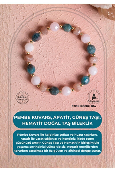 OSMANLI DOĞAL TAŞ Certified Pink Quartz, Apatite, Sunstone, Hematite Natural ...