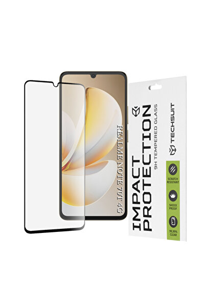 Techsuit - 111D Full Cover / Full Glue Glass - Realme Note 70T - Black