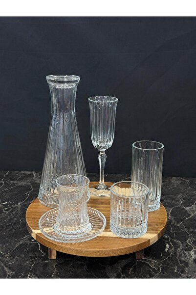 isra kristal 31 Piece Glass Cup Set – Wine Decanter, Tall Glasses, Short Glas...