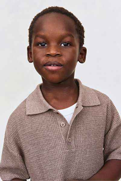 H&M Lastik Örgülü Polo Tişört