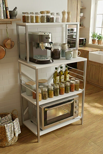 Boss Group Çok Amaçlı Mutfak Rafı Mikrodalga Mini Fırın Standı Metal Ayaklı K...