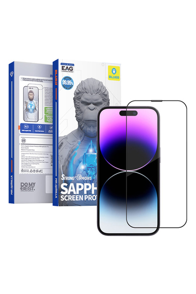 BLUEO Folie sticla iPhone 15 Pro Max Premium Sapphire Non Breaking Scratching...