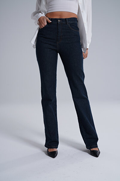 RITE Yüksek Bel Nakış Detaylı Straight Jean