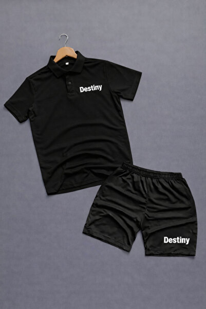 NOFLEN Polo Neck Destiny Printed 2-Piece Shorts Set