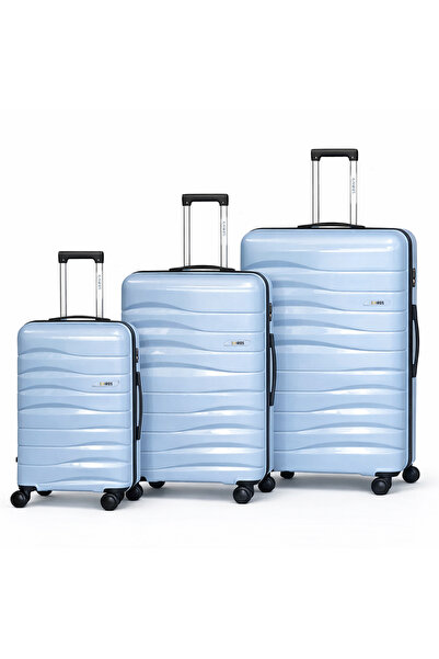 Kairos طقم حقائب سفر من 3 قطع، مصنوع من مادة البولي بروبيلين مع قفل TSA، مقاس...