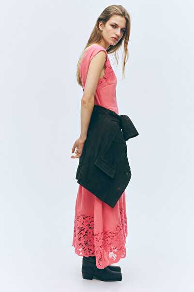 H&M Nakış İşlemeli Elbise