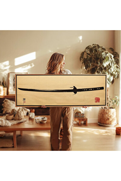 woodhomeworks Tek Parça Gerçek Ahşap Yatay Panorama Çerçeveli Tablo japon