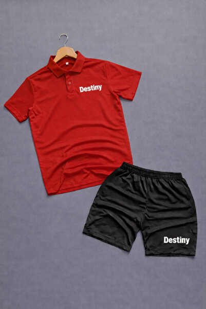 NOFLEN Polo Neck Destiny Printed 2-Piece Shorts Set