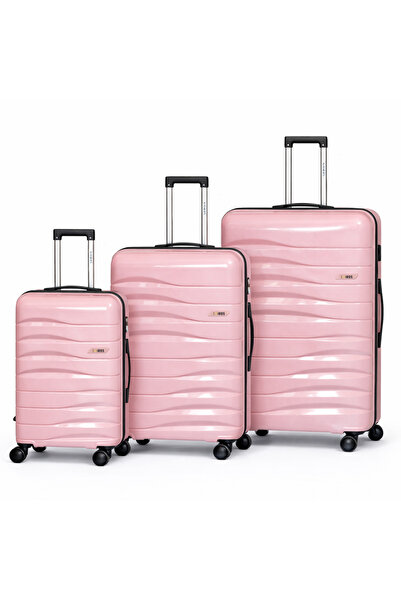 Kairos طقم حقائب سفر من 3 قطع، مصنوع من مادة البولي بروبيلين مع قفل TSA، مقاس...