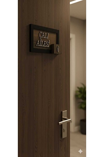 Wooden Clock KAPI SÜSÜ GEDİZ SİYAH VİZON 25 X 15