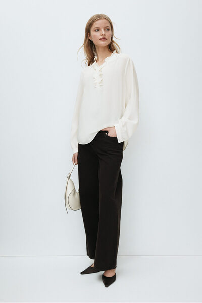 H&M MAMA Yakası Fırfırlı Bluz