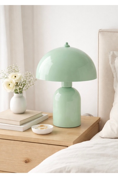 burenze Modern Abajur Burry Mint Yeşil Metal Gövde