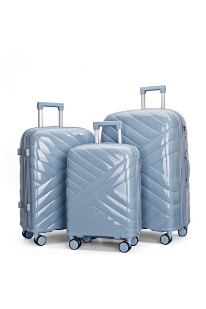 VELMORE 3 Piece Polypropylene Hard Side Luggage Set - 20" + 24" + 28"