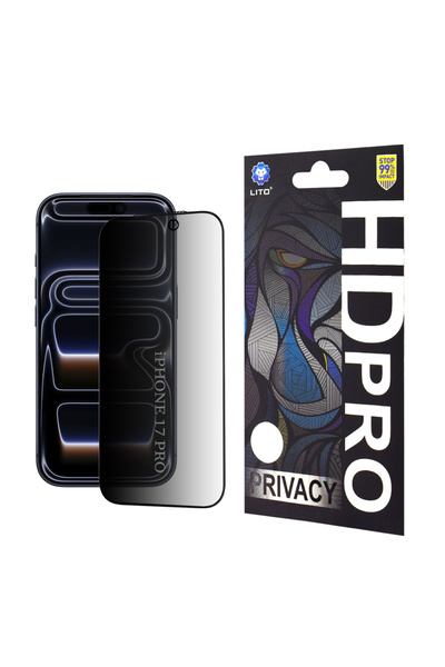Lito iPhone 17 Pro HD Pro Privacy glass protector, black