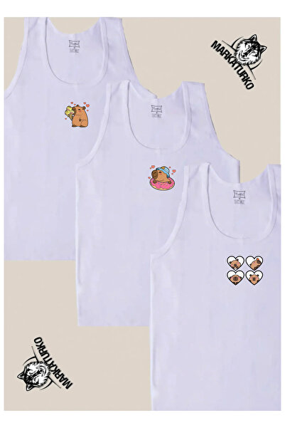 MarkaTurko Capybara Special Design Printed Passion Girl's 3-Piece Athlete Set...