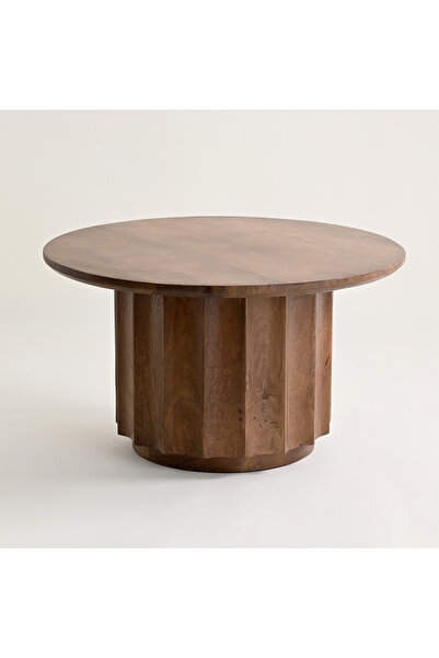 homez coffee table wood and marble in brown, 40*70*70cm
