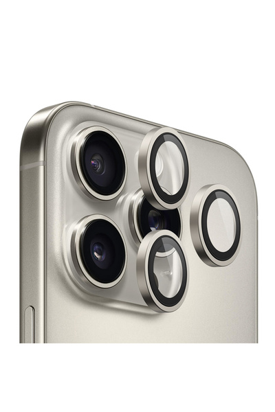 BLUEO Folie iPhone 16 Pro Original Metal Frame Lens Protector, Titanium