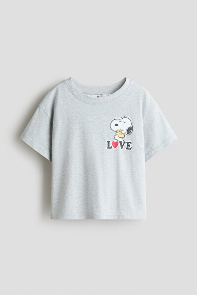 H&M Baskı Motifli ve Pamuklu Tişört