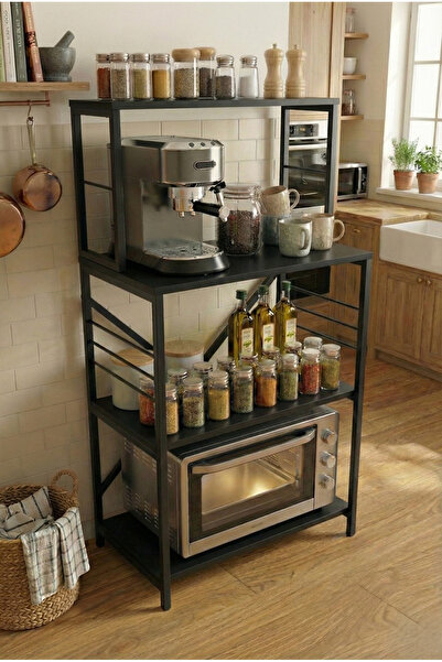 Boss Group Çok Amaçlı Mutfak Rafı Mikrodalga Mini Fırın Standı Metal Ayaklı K...