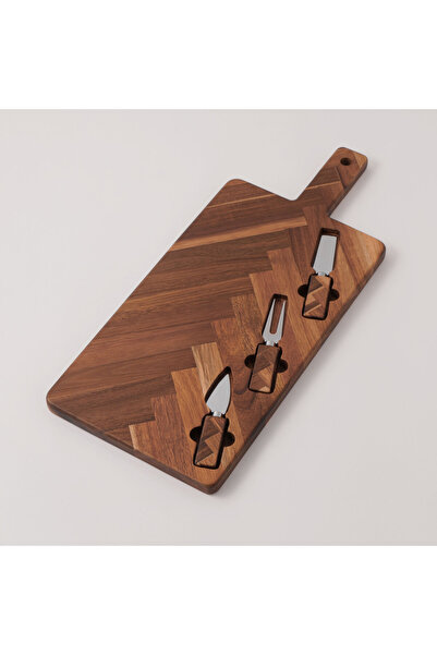 Alberto acacia wood rectangular cheese board set 33*22.9*1.9 cm