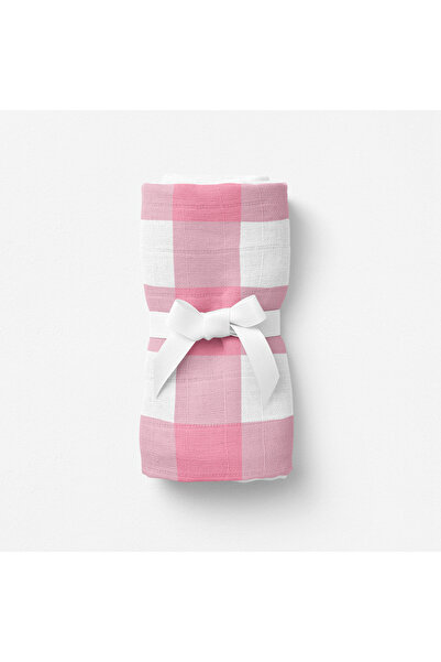 itsybitsy Bird of Life Pink Check, Muslin Baby Blanket, 100X100 cm