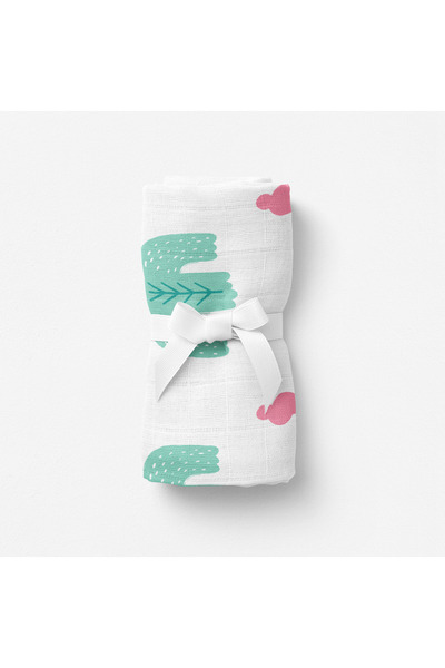 itsybitsy Bird of Life Mint, Muslin Baby Blanket, 70X70 cm