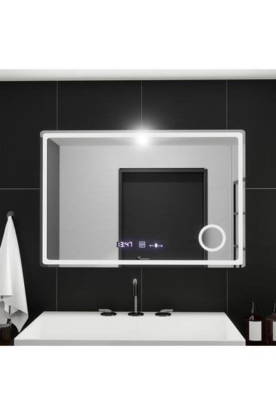 OEM Oglinda LED Rectangulara, 90x60cm, Velour MotionGlow Marcello, Sistem Dez...