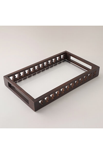 Dallaty صينية تقديم مستطيلة من مجموعة روشن، بني، 40 × 24 × 4 سم