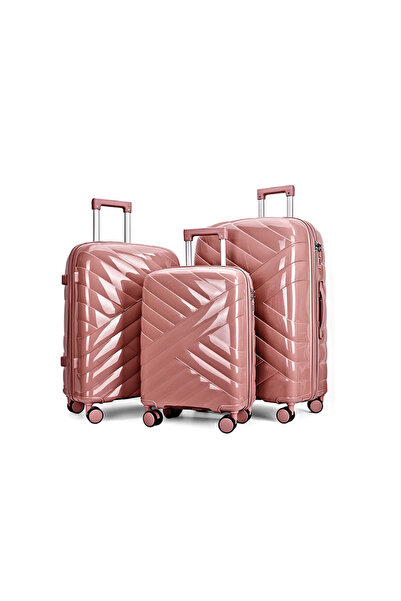 VELMORE 3 Piece Polypropylene Hard Side Luggage Set - 20" + 24" + 28"