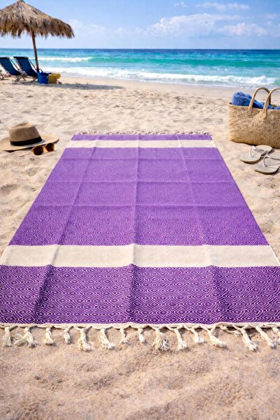 S&R منشفة حمام 100×180 سم من القطن الطبيعي 100٪ بنمط الماس للشاطئ وحمام السبا...