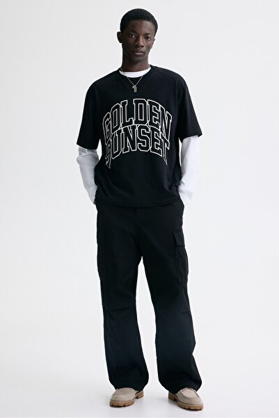 H&M Baskılı Tişört Loose Fit