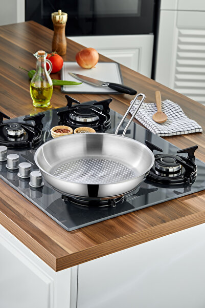 Cooker Lara 28 Cm Paslanmaz Çelik İndüksiyon Uyumlu Tava CKR3939