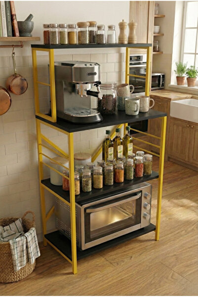 Boss Group Çok Amaçlı Mutfak Rafı Mikrodalga Mini Fırın Standı Metal Ayaklı K...