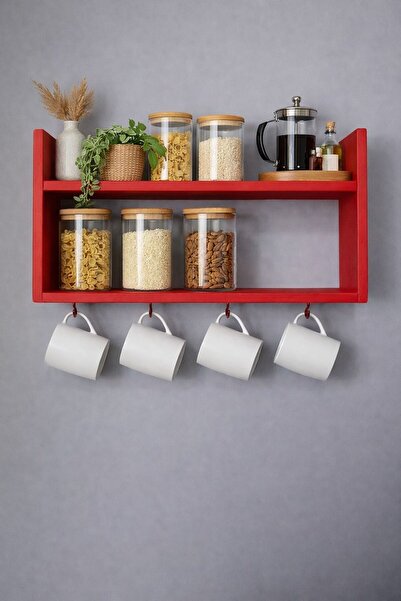 Marmara Raf Sistemleri Dekoratif Ahşap çok amaçlı mutfak rafı