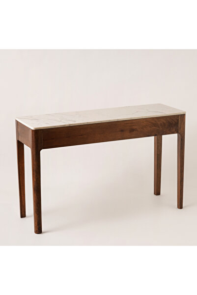 homez طاولة كونسول خشبية بسطح رخامي 74.5 × 120 × 40 سم