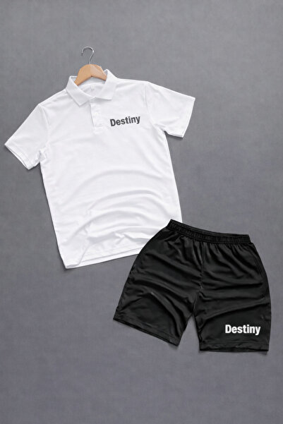 NOFLEN Polo Neck Destiny Printed 2-Piece Shorts Set