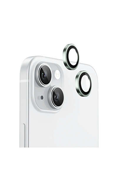 BLUEO Folie iPhone 15 Original Metal Frame Lens Protector, verde deschis