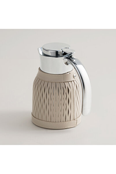 Dallaty قارورة مفرغة من الجلد، سعة 0.8 لتر، لون أبيض