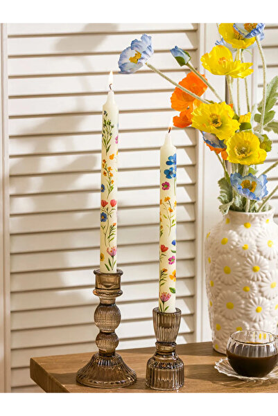 LC Waikiki LCW HOME Karışık Çiçek Baskılı Dekoratif Mum 2'li