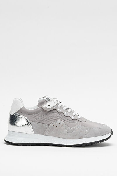 Dericlub Women's Lace-Up Sports Casual Shoes Real Leather Cr 2482 Gray