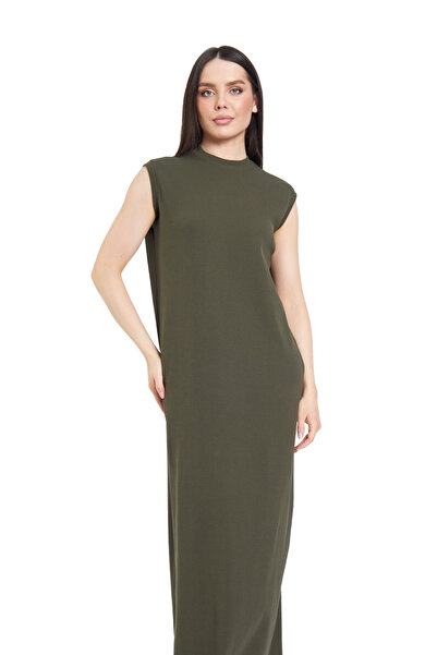 Fezzal Battal Beden(44-48) Sıfır Kollu Ribana Elbise