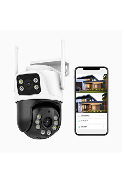 Qifit 6MP Dual-Lens PTZ CCTV Güvenlik Kamerası | AI İnsan Algılama | IP66 Su ...