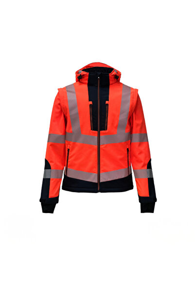 Vizwell Jachetă tehnică reflectorizantă Ripstop Softshell cu mâneci detașabil...