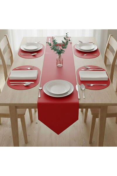 Grand Fine Art 4+1 Piece Leather American Tablecloth+Runner Set (4 American T...