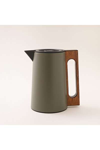 Dallaty Steel Vacuum Flask Flask With Wood Handle 0.6L, Green