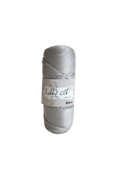 hobby club Polyester Macrame Cord No: 3 100 Gr 150 m 1.5 mm Silver
